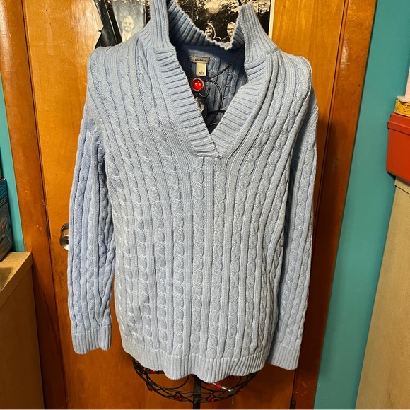 L.L. Bean Sweaters - Llbean l.l. Bean blue cable knit sweater vneck size large